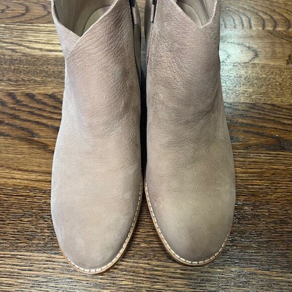 Eileen Fisher Melrose Ankle Boots Womens 8 Tan Earth Nubuck Leather Block Heel - Picture 3 of 9